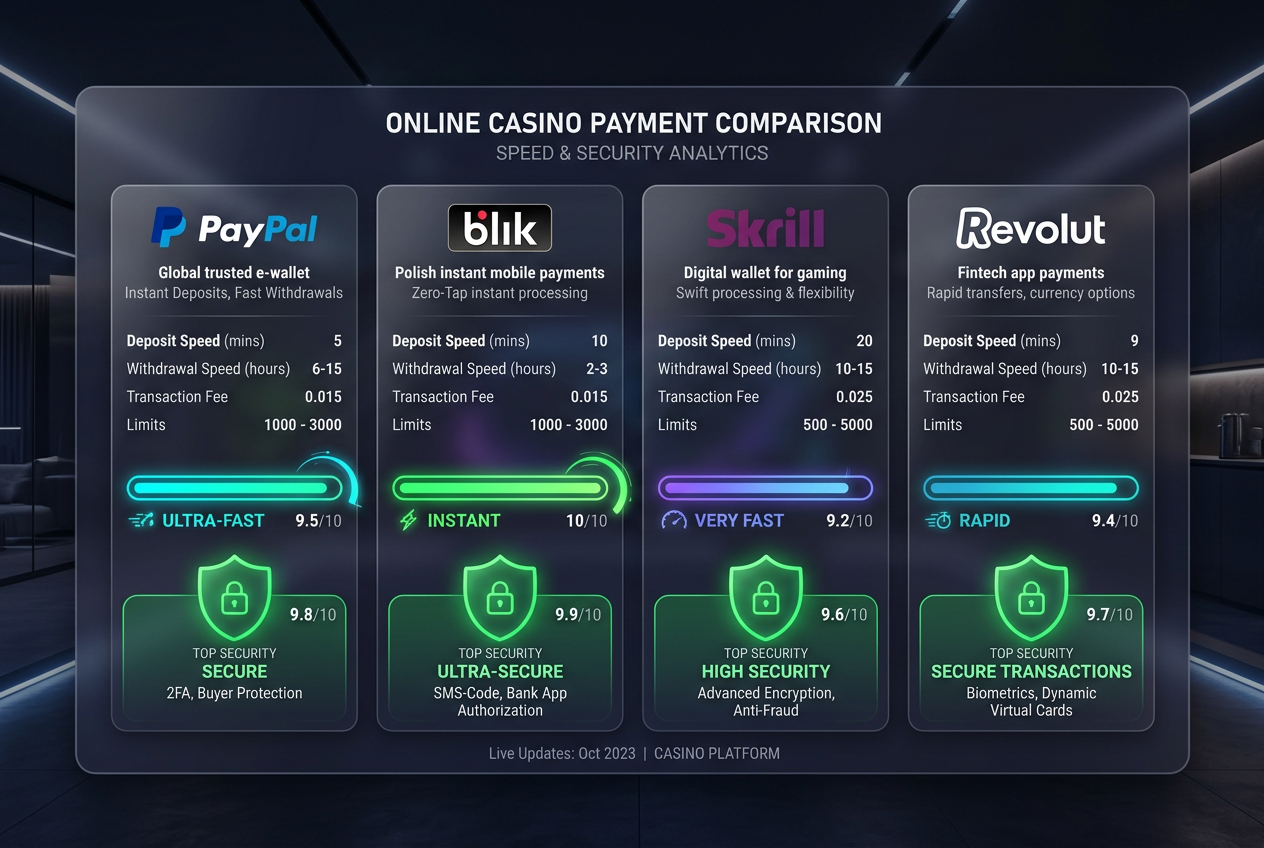 Porównanie metod płatności w kasynie online: PayPal vs BLIK vs Skrill